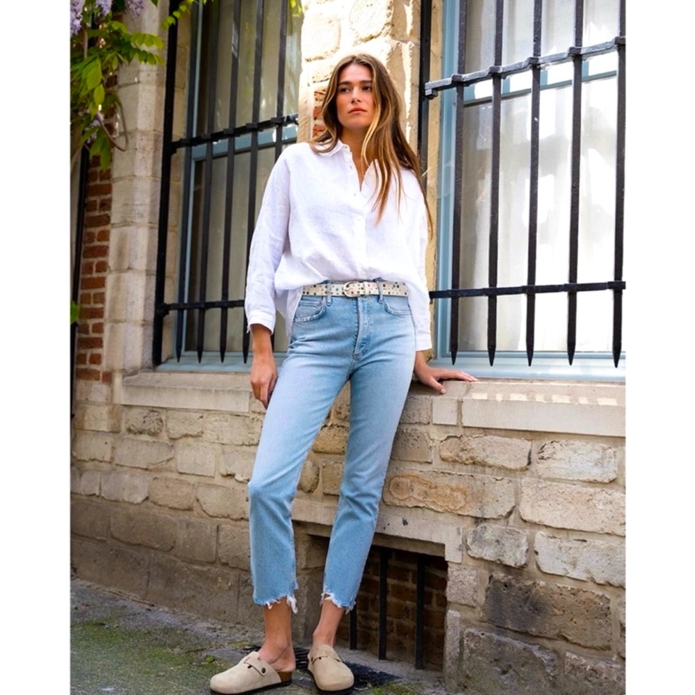 AGOLDE Riley High Rise Straight Crop Bitter 28